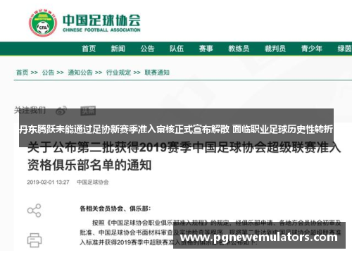 丹东腾跃未能通过足协新赛季准入审核正式宣布解散 面临职业足球历史性转折